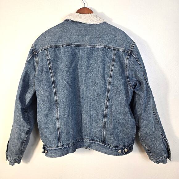 GH Bass Denim Trucker Jacket Men's XL Blue Sherpa Lined Classic Outdoors Vintage - Picture 2 of 10